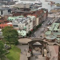 Uitzicht op Stortorget en Veerhaven van Helsingborg vanaf de Kärnan