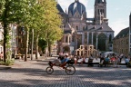 Met de ligfiets voor de Dom in Aachen